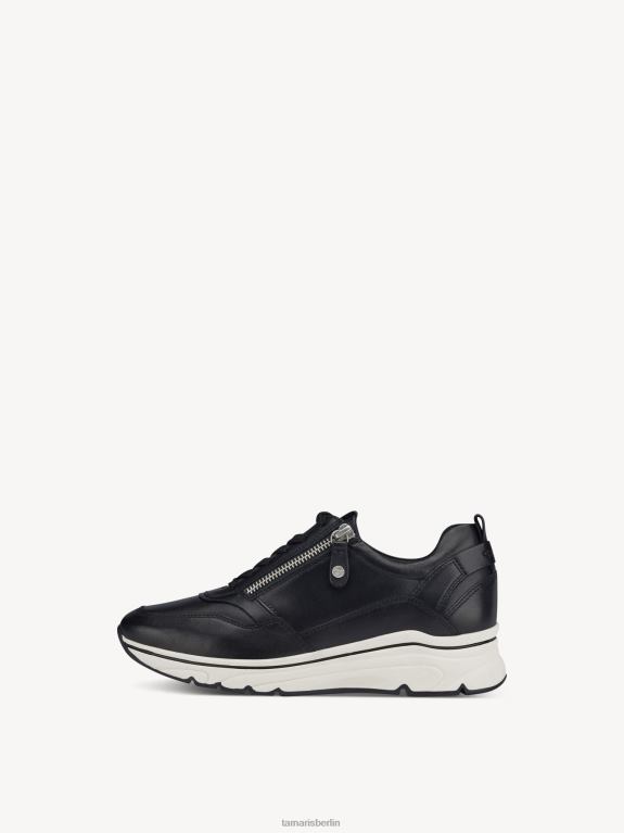 de Tamaris Frauen Ledersneaker - Schwarz/Schwarz Uni 0LHV4377 Schuhe