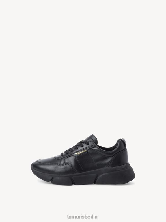 de Tamaris Frauen Ledersneaker – Schwarz/schwarzes Leder uni 0LHV42230 Schuhe