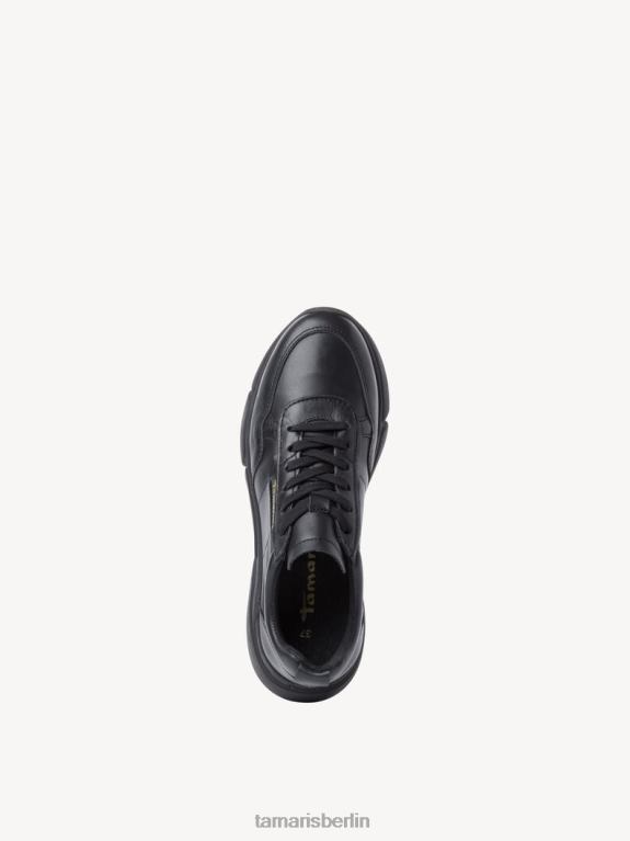 de Tamaris Frauen Ledersneaker – Schwarz/schwarzes Leder uni 0LHV42230 Schuhe