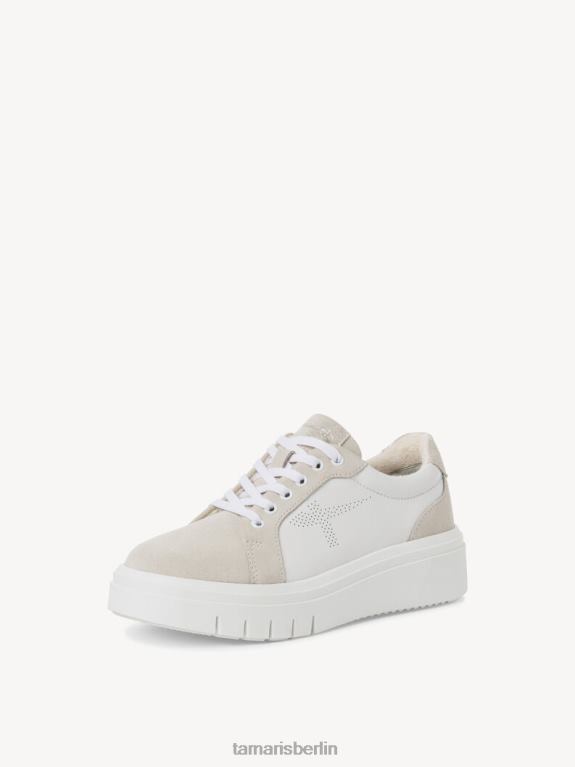 de Tamaris Frauen Ledersneaker - Weiß/Eis 0LHV41009 Schuhe
