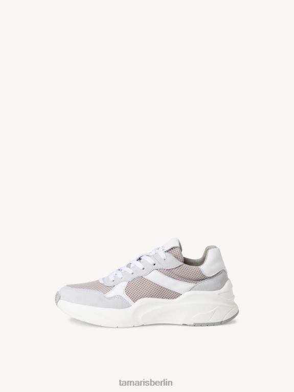 de Tamaris Frauen Ledersneaker - grau/hellgrau gekämmt 0LHV4647 Schuhe
