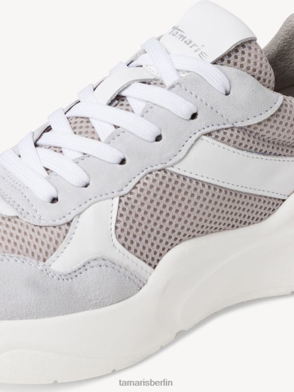 de Tamaris Frauen Ledersneaker - grau/hellgrau gekämmt 0LHV4647 Schuhe