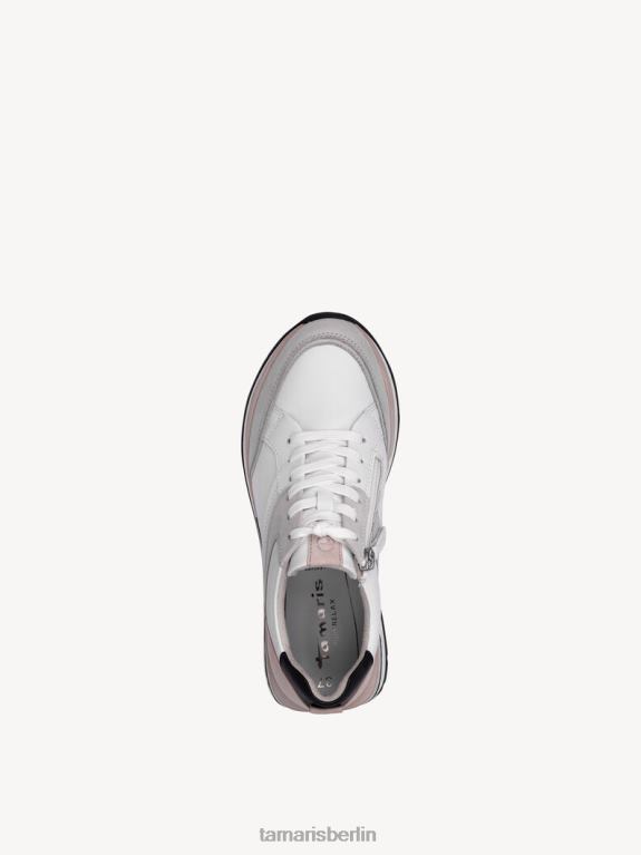 de Tamaris Frauen Ledersneaker – weiß/weiß gekämmt 0LHV4706 Schuhe