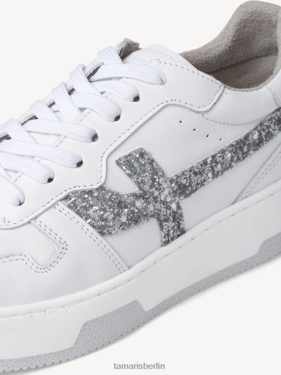 de Tamaris Frauen Ledersneaker – weiß/weiß glamourös 0LHV41778 Schuhe